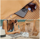 Strandtas Mesh Net Handtas Dames Schoudertas Bruin