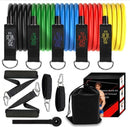 TDR - 11 Stuks Fitness oefenbandenset Elastiek - Weerstandsbanden Set