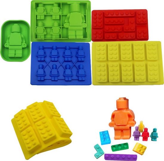 TDR- Brick robot siliconen ijsbakvormset - 5 delig