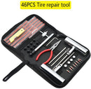 46-delige Bandenreparatieset – Complete Noodset voor Fiets, Motor en Auto – Inclusief Stoffen Reparatiestrips & Gereedschap