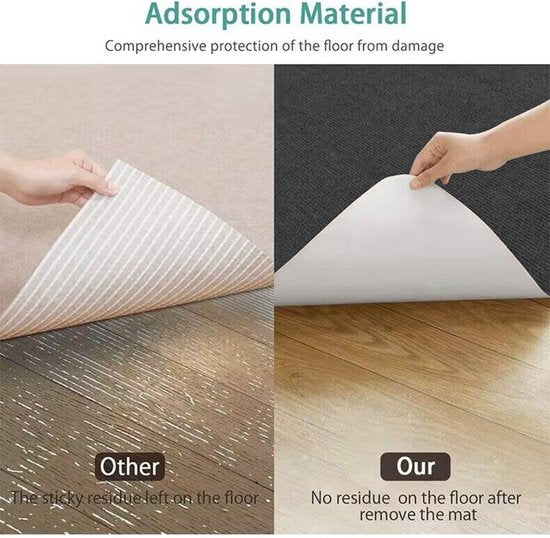 Premium Bureaustoel Mat met Antislip Basis - Ultieme Vloerbescherming & Comfort -90*120 CM-zwart