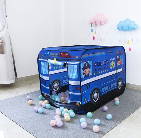 TDR-Kinder auto tent -speelhuistent- opvouwbare tent - Politiewagen 112*70*75CM