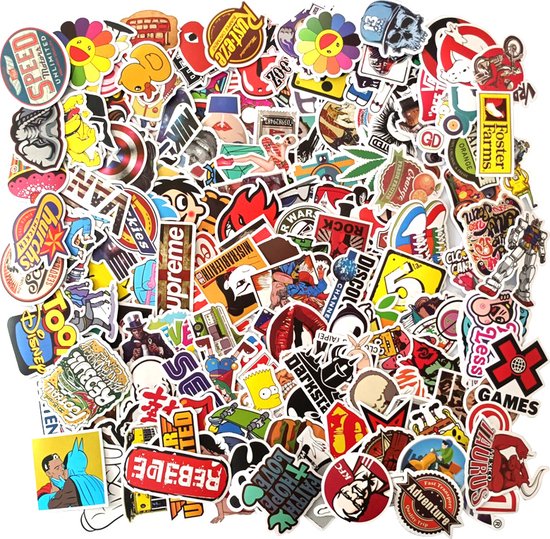 TDR - 200 stuks - hoogwaardige kwaliteit graffitistickers - waterdicht en weerbestendig - voor laptops, koffers, koelkasten, kleerkasten - waterdicht en weerbestendig.