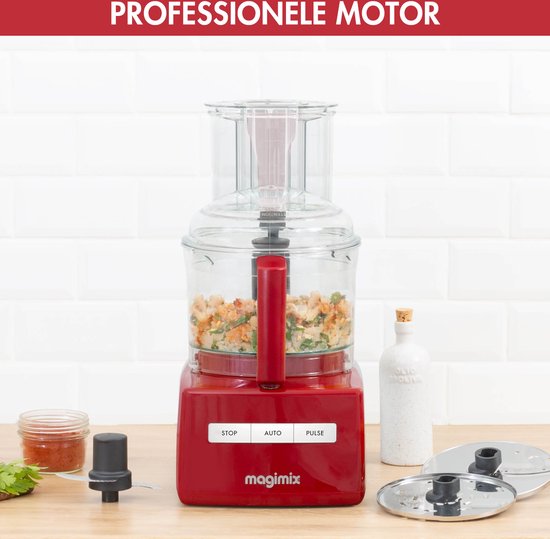 Magimix CS 5200 XL - Foodprocessor - Citruspers - Blokjes & staafjes kit - Rood
