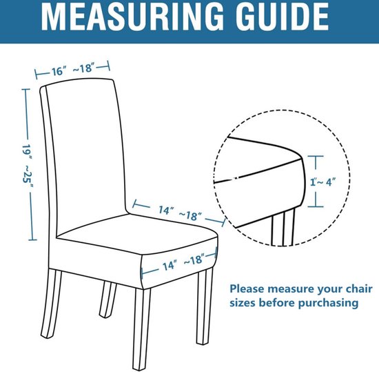2 Stuks Waterdichte Stoelhoezen - Eetkamerstoel hoes - Stret
