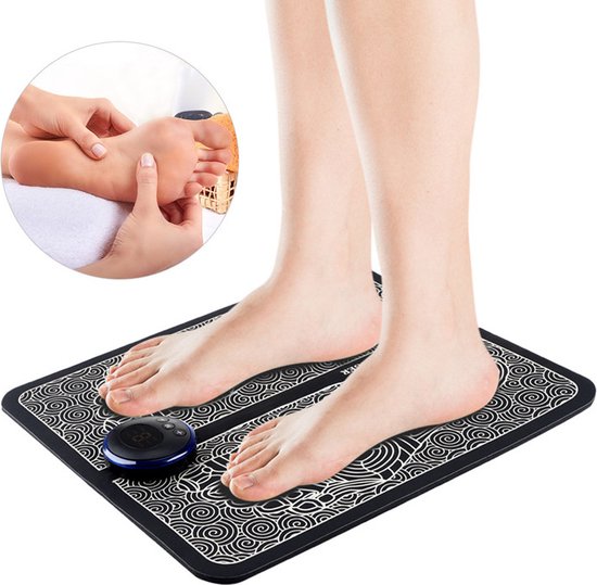 Voetverlichting op Een Nieuw Niveau: De Voetmassage Mat met Innovatieve EMS-Technologie - 6 Massagestanden & 9 Intensiteiten - Draadloos & USB-oplaadbaar
