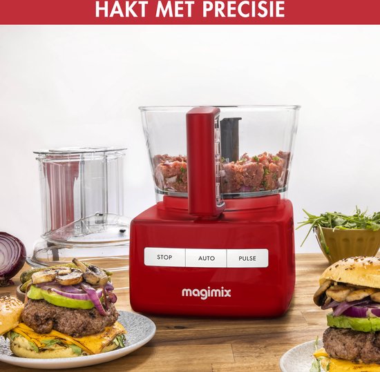 Magimix CS 5200 XL - Foodprocessor - Citruspers - Blokjes & staafjes kit - Rood