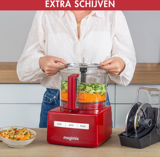 Magimix CS 5200 XL - Foodprocessor - Citruspers - Blokjes & staafjes kit - Rood