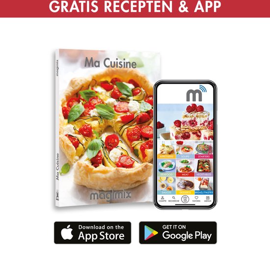 Magimix CS 5200 XL - Foodprocessor - Citruspers - Blokjes & staafjes kit - Rood