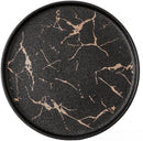 2-delige Luxe Marmeren Bordenset -Stijlvol Serveerbord voor Diner en Lunch- Modern & Stijlvol Ontwerp-Mat Zwart (Ø25,2 cm & Ø20 cm)