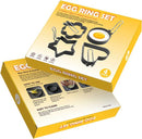 Ei ringen 4 stuks RVS met siliconen handgreep antiaanbak