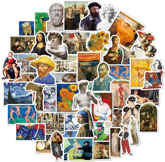104 olieverf kunst graffiti stickers -Stickers voor laptop,koffers,koelkasten, kleerkasten, muren-watertight en weerbestendig