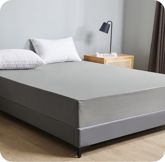 Matrashoes - Ademend & Antibacterieel - Waterdicht - Bescherm uw matras tegen vloeistoffen & allergieën - 160x200x30 cm - Grijs