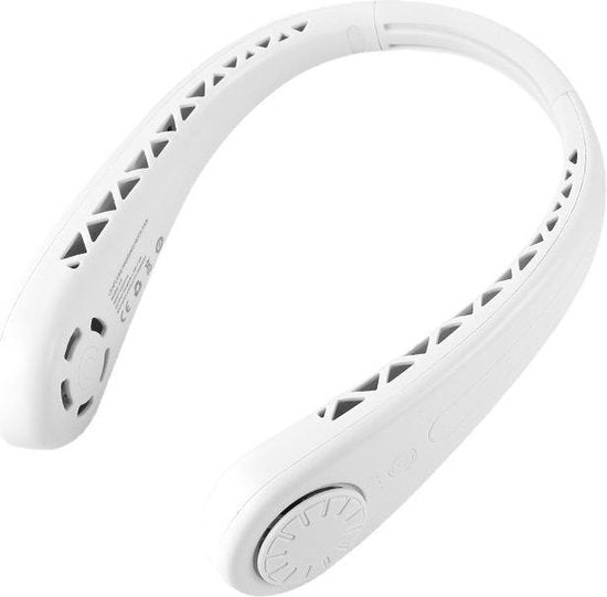 Draagbare nek ventilator - USB - Werkt tot wel 6 uur met volle batterij lading - Wit