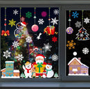 Kerst Raamstickers met kerstman ,sneeuwpoppen en Kerstfiguren - Herbruikbaar en Statisch-35.5*50cm