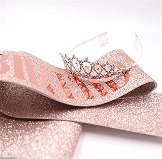 TDR - Verjaardag Sjerp en Tiara - Met text "Birthday  Girl "  rose goud