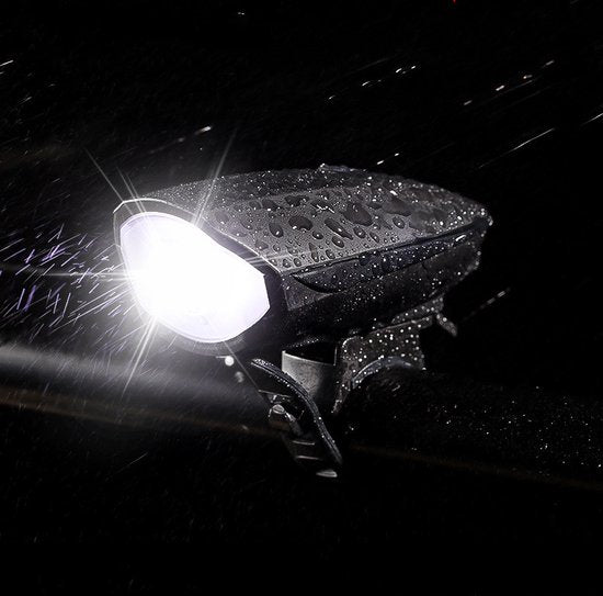 Xtraworks-Waterdichte Fietsverlichting-Koplamp- Voor alle fietsen- Zwart (USB Opladen)