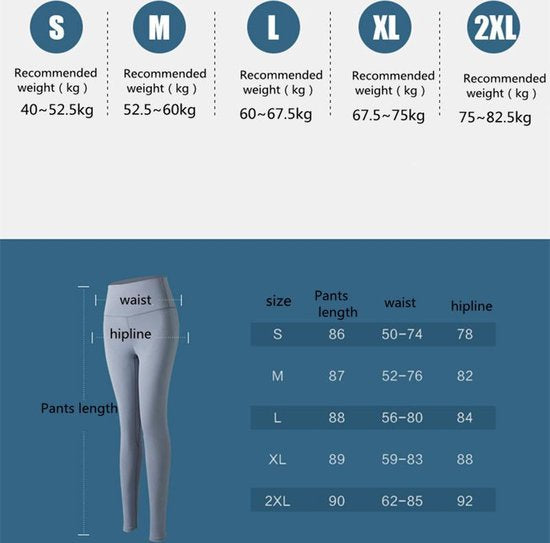 Fitness Legging Dames Yoga Broek Grijs XL