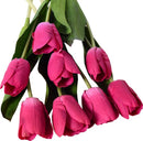 10x Realistische Rozerode Kunsttulpen - Duurzaam & Onderhoud