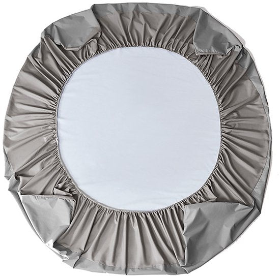 Merkloos Luxe Bedrok Elastisch 200x203+38 cm Grijs