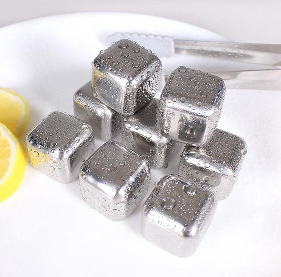TDR- Luxe whiskey set+6 Whiskey stones + Tang+opbergdoos-Herbruikbare -roestvrij-silver
