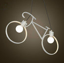 Elegante hanglamp in Fietsdesign. - fitting voor E27 - hoogwaardig ijzer - 62x36cm - vintage - wit