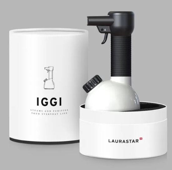Laurastar IGGI Pure White, Zuiverende Stomer, Desinfecteert, Reinig stoffen en voorwerpen, Compacte Draagbaar en Design (Wit)
