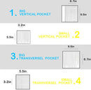 TDR Douchegordijn met 12 Vakjes voor Mobiel en Tablet