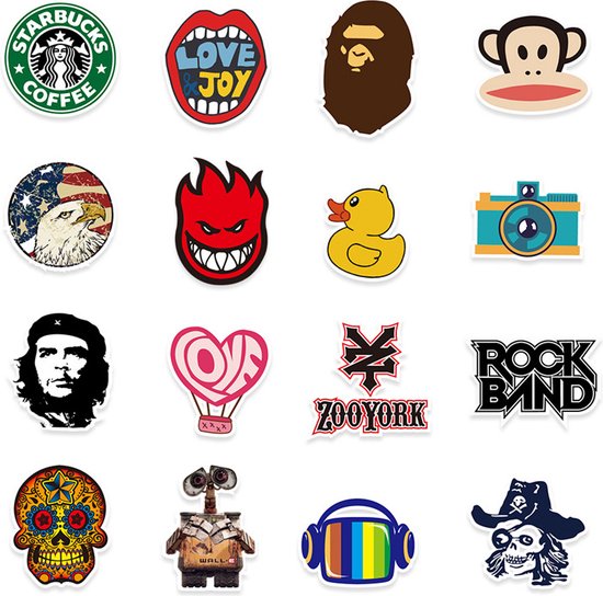TDR - 200 stuks - hoogwaardige kwaliteit graffitistickers - waterdicht en weerbestendig - voor laptops, koffers, koelkasten, kleerkasten - waterdicht en weerbestendig.