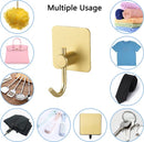 Unikorf 4x Zelfklevende Handdoekhaakjes/Ophanghaken - Goud