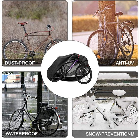 Optimale Bescherming voor je Fiets - 210D Oxford-stof Fietsenhoes met draagtas- tegen Stof en Water-zwart 180X60X90CM