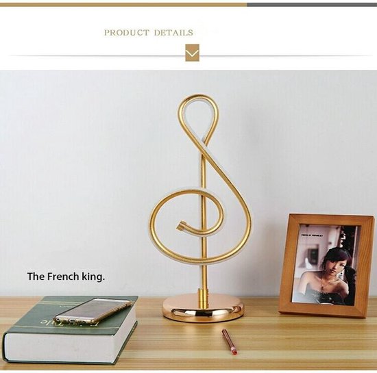 Xtraworks- Minimalistische Bureaulamp Muzieknoot Goud