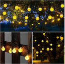 Zonne-Energie Kristallen Bol Lampjes 24mm - 30 Warm Witte LED