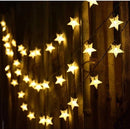 Tuinverlichting met sterren slinger Op Zonneenergie-12meter lang 100 LED lichtjes- 8 knipperende modi-warm wit licht