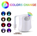 Toiletpotverlichting LED met Bewegingssensor - 8 Kleuren WC Nachtlamp - Toiletlamp op Batterij