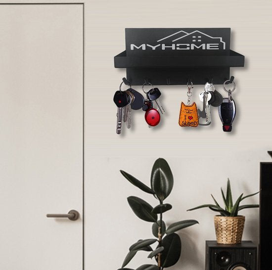 TDR-sleutelrek met plank sleutelbord-Sleutel organizer-zwart