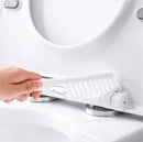 2 Stuks Antibacteriële Siliconen WC-borstel Set met Platte Brede en Ronde Borstelharen - Inclusief Borstelhouder - grijs