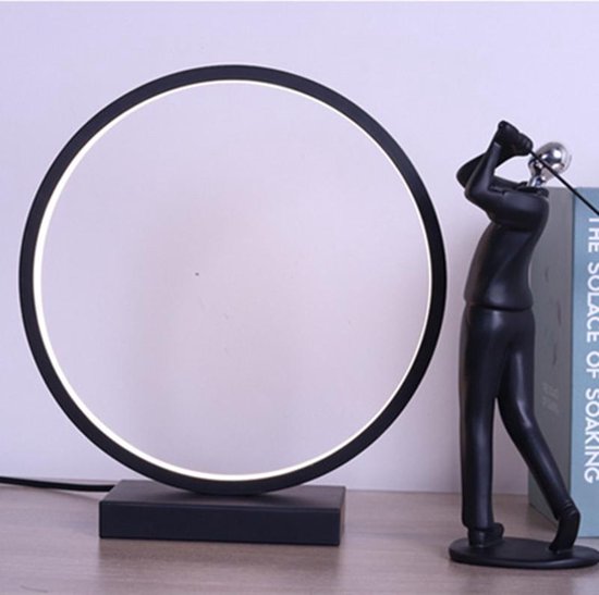 LED Tafellamp Cirkel 30cm - 3 Lichtstanden - Zwart