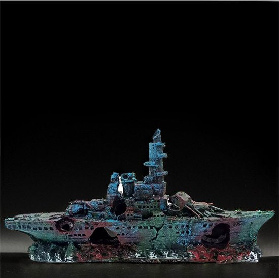 Merkloos Aquarium Decor - Realistisch Slagschip 2 Ornament