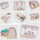 9 delige reisopbergtassenset-Packing Cubes-Bagage organizers- Duurzaamheid en Stijlvol Reizen-ivoorwit