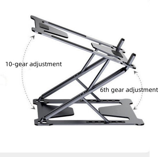 TDR - Draagbare opvouwbare laptop standaard van aluminiumlegering - grijs