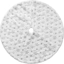 Duurzame Geborduurde Kerstboom Rok - 122cm, Wit/Zilver