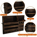 Multifunctionele Houten Wandorganizer met 13 Haken -Sleutelrek met plank- Sleutelkast-Compact en Landelijk -34 x 22 cm -bruin