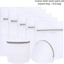 TDR - Waszak 7 Delig - 5x mesh waszak (1x 50x60 cm - 1x 60x60 - 1x 40x50 cm - 1x 30x40 cm - 1x 23x30 cm) - 1x mesh cilinder 15x16 cm, 1x half cirkel 19x17 cm