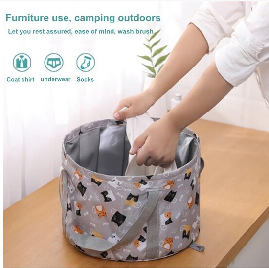 TDR - Opvouwbaar waterdichte bad - geschikt voor voetenbad / kleren wassen / etc - 21L - Gray