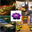 lotus tuinlamp op zonne-energie- Buitenverlichting met dagsensor-paars