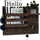 Multifunctionele Houten Wandorganizer met 13 Haken -Sleutelr