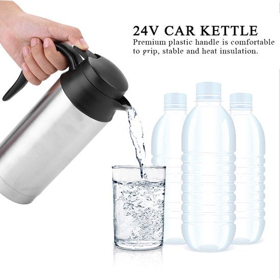750 ml RVS auto waterkoker - 12V sigarettenaansteker