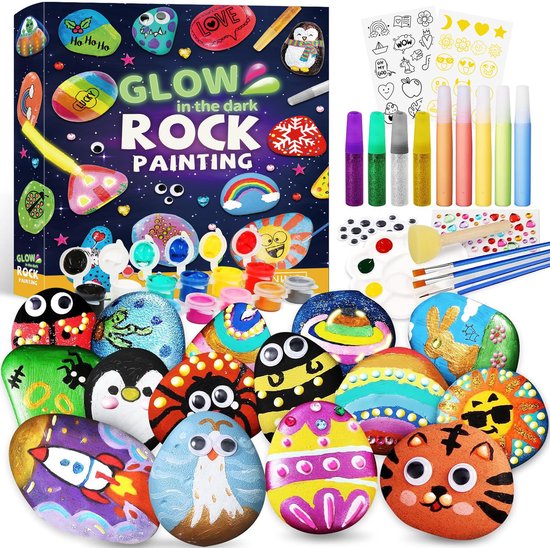 Glow-in-the-Dark Stenen Schilderset voor Kinderen
