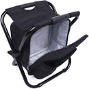 3-in-1 Visstoel met Koeltas - Verstelbare Vouwkruk Zwart